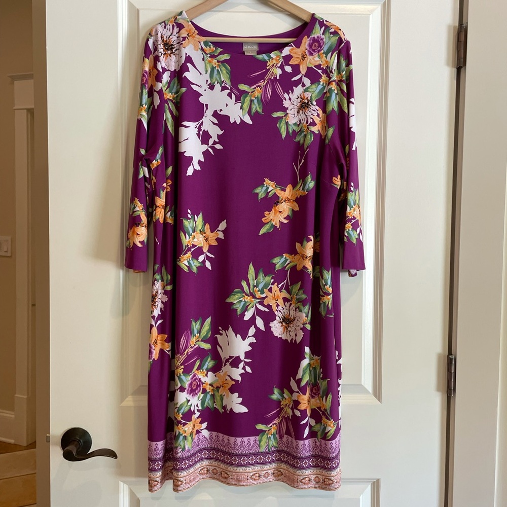 Chicos Stretch Knit Floral Women’s Dress